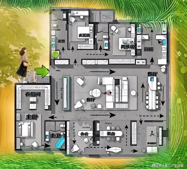 永崋证券 186㎡神仙格局，双过道藏三洄游，娃当游乐场，大人社区平台！